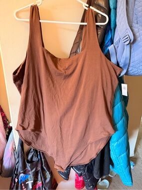 NWOT Old Navy Brown Square Neck Bodysuit